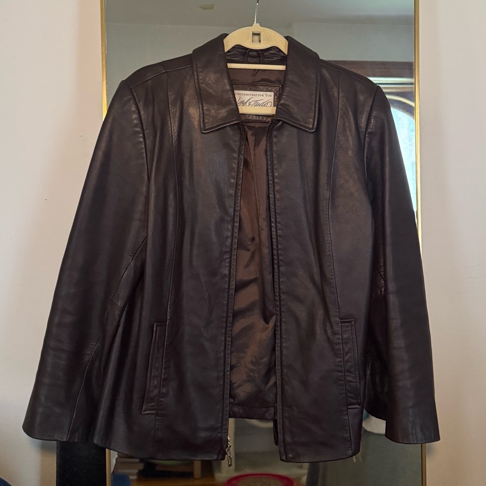 Brown leather jacket